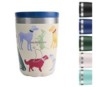 Chilly's Original Tazza da caffè - Tazza Termica da Viaggio per Bevande Fredde e Calde - con Coperchio - Tazza Isolata Sottovuoto a Doppia Parete - Acciaio Inox - 340ml - Polka Dogs