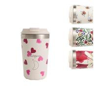 Chilly's Original Tazza da Caffè - Tazza Termica da Viaggio per Bevande Fredde e Calde - Con Coperchio - Tazza Isolata Sottovuoto a Doppia Parete - Acciaio Inox - 340ml - Pink Hearts