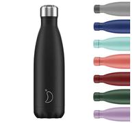 Chilly's Original Water Bottle - Borraccia termica in acciaio inox, riutilizzabile, per bevande calde e fredde, a prova di perdite, non fa sudare, 500 ml, colore: nero