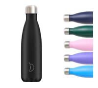 Chilly's Original Water Bottle - Borraccia termica in acciaio inox, riutilizzabile, per bevande calde e fredde, a prova di perdite, non fa sudare, 500 ml, colore: nero