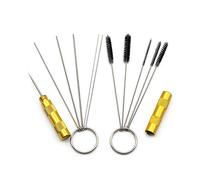 Chiloskit 11 pz Aerografo Pistola Spray Ugello Kit di Pulizia Spazzola Ago Alesatore Riparazione Durevole