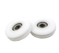 Chiloskit 2 pezzi 50 mm U-Nut Nylon Cuscinetto a sfera Ruota guida Ruote Ruolo per fune da 6, 8, 10 mm, 608zz Cuscinetti per puleggia