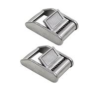 Chiloskit 2 pz in acciaio inox 316 Cam Fibbia Cricchetto Fibbia Tie Down Strap o Cinghia Cargo Lashing Lash Bagagli Borsa Fibbia in Metallo, Argento, 38mm buckle