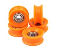 Chiloskit - 5 ruote con cuscinetti a sfera per pulegge, con scanalatura a U, 6 x 30 x 13 mm, colore arancione