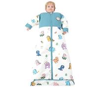 Chilsuessy, sacco a pelo invernale 2,5 Tog per bambini con maniche staccabili, sacco a pelo Bio in cotone biologico per tutto l'anno per ragazzi e ragazze, 2,5 Tog/Paradiso dei Dinosauri, M (70-100 cm