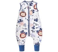 Chilsuessy Sacco nanna invernale con gambe, 2,5 Tog, unisex, per tutto l'anno, sacco a pelo con piedi, sacco nanna per bambini, sacco a pelo della giungla, leone, 90 cm, altezza del bambino 95-105 cm