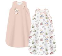 Chilsuessy Sacco nanna invernale per neonati, 1,5 tog, confezione da 2 pezzi, sacco a pelo per tutte le stagioni, 100% cotone, per neonati, set da 1,5 tog/dolce coniglio, 90 cm/18-24 mesi