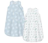 Chilsuessy Sacco nanna invernale per neonati, 1,5 Tog, confezione da 2 pezzi, sacco nanna per tutte le stagioni, 100% cotone, per neonati, 1,5 tog/azzurro + dolce zucca, 90 cm, 18-24 mesi