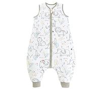 Chilsuessy - Sacco nanna per tutte le stagioni, 2.5 Tog, certificato CPC, sacco a pelo per neonati senza maniche con gambe, 90 cm, per bambini con altezza di 100-110 cm, Happy Zoo