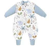 Chilsuessy Sacco nanna unisex per neonati, con polsini ai piedi e maniche rimovibili, ideale in inverno e tutto l’anno, motivo elefante, 2,5 TOG, mis. 100/altezza bimbo 110-120 cm