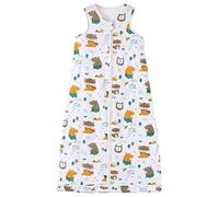 Chilsuessy - Sacco per la nanna adatto per tutte le stagioni, 2,5 Tog, per bambini, senza maniche, con lunghezza regolabile, 110 cm, per bambini alti 100-120 cm, motivo animali della giungle