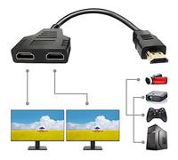 CHILTINA Adattatore splitter HDMI, 1080p da maschio a doppio HDMI femmina, cavo adattatore splitter per HDTV HD, LED, monitor LCD e proiettori, supporta due TV allo stesso tempo