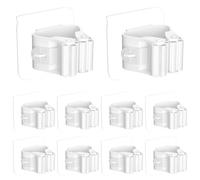 Chiluxendo 10 Pezzi Porta Scope Parete, Portascope da Muro Autoadesivo, Appendi Scope a Muro, Ganci per Scope, Mop Holder, Adatto per Bagno, Cucina, Giardino, Terrazza, Garage