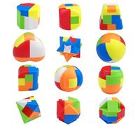 Chiluxendo 12 Pezzi Giochi Rompicapo, Rompicapi Giocattoli, Puzzle Cubo 3D, Puzzles ad Incastro, Divertente Gioco Intelligenza, Geometrica Giochi Mentali per il IQ, Ideale per Bambini e Adoles