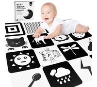 Chiluxendo 20 Pezzi Libri Neonati 0-3 Mesi, Flashcards Montessori Bianco e Nero per lo Sviluppo Visivo del Tuo Bambino