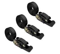 Chiluxendo 3 Pezzi Cinghie a Cricchetto Piccole, Cinghia Fissaggio Moto, Fasce a Cricchetto, Cinghie di Tensione Lungh 2.5cm X 4m, Cinghie di Tensionamento di Ancoraggio per Fissaggio del Carico(Nero)