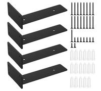 Chiluxendo 4 Pezzi Staffe per Mensole Pesanti, Reggimensola Industrial, Staffe Angolari Resistenti per Montaggio a Parete, Supporti per Scaffali, Staffe a L in Metallo, Reggi Mensola da Muro