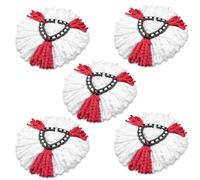 Chiluxendo 5 Pezzi Ricambio Mocio, Mocio Lavapavimenti Ricambio, Testine di Ricambio per Mop, Testina Sostitutiva per Mop, Spin Mop Testina di Ricambio/Base, Ricambi Mocio per Piani(Rosso e Bianco)