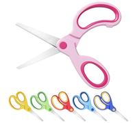 Chiluxendo Forbici(6Pcs), Punta Arrotondata Bambini Punta Arrotondata di Sicurezza, Craft Scissors Forbice per Mancini Set Kids, 3 Anni Scuola Elementare Piccole Testa Tonda, per la Scuola e L'Aula