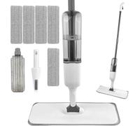 Chiluxendo Scopa Lavapavimenti a Spruzzo, Spray Mop Mocio, Microfibra Mocio Pavimenti con 5 Cuscinetti Riutilizzabili e 1 Raschietto e Flacone Spray per Pulizia di legno, Laminato, Ceramica Pavimenti