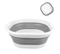 Chiluxendo Secchio Pieghevole, Bacinella Plastica Quadrata, Catino per Bucato, Secchiello, Silicone Lavabo, per Campeggio,Viaggio,Pesca,Camper,Pulizia della Casa (1, Grigio), 30.5 * 28 * 5CM