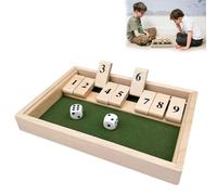 Chiluxendo Shut the Box Game 2 Giocatori, the Box Classico Gioco da Tavolo In Legno, Gioco Dadi Matematica con 9 Numeri, Calcolo Dei Numeri Wooden Board Game con 2 Dadi