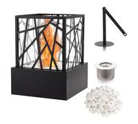 Chimenea De Mesa para Interiores: Antideslizante Con Alcohol, Chimenea Moderna para Exteriores, Suministros para Acampar para EL Hogar, Sala De Estar, Dormitorio, Oficina, Apartamento, Hotel, Jardín,