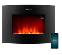 Cecotec Camino elettrico Ready Warm 2250 con fiamme curve 2000 W, dimensioni 22", WiFi, 2 livelli di potenza, telecomando, pannello curvo, timer, 20 m2 (05813)
