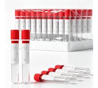 Chimera GUARD 100 pz 10 ml tubi di plastica semplici con tappi rossi per | PET premium e tappo rosso ermetico; design privo di sostanze chimiche ottimizzato per la ricerca di laboratorio educativo