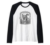 Chimera Sacra Mitica Bestia Line Art Maglia con Maniche Raglan