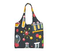 Chimica e Scienza,Borse riutilizzabili, borse della spesa, borsa a tracolla in tela di grande capacità