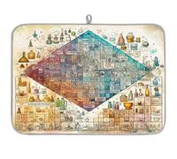 Chimica Tavola Periodica in Microfibra Stuoia Scolapiatti Assorbente Scolapiatti Stuoie per Cucina Cucchiaio Piatto di Vetro 40,6 x 45,7 cm
