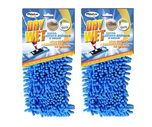 Chimiver Panno microfibra con frange cattura polvere, ultra pulente ed assorbente adatto per Alfred Spray Mop PANNO DRY WET KIT 2 Pezzi | Set da 2 panni misure: L.40cm X H.12cm. Tasche: 40cmX10.
