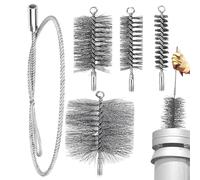 Chimney Sweep Brush | Stainless Steel Burning Stove Pipe Brush | Flexible Blockage Unclogger Fireproof Complete Tool | For Dryers Boilers Grill Burner Fireplace Ash Buildup Removal
