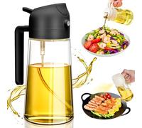 chimoo Spruzzino Olio Per Friggitrice Aria,2 In 1 Spruzzatore Olio 470ml Nebulizzatore Olio Bicchiere Spray Olio Può Spruzzare e Versare Olio per Bbq, Cucinare, Forno, Grigliare, Insalata