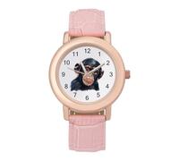 Chimpanzee - Orologio da polso da donna, con scimmia, facile da leggere, sottile, al quarzo, stile casual