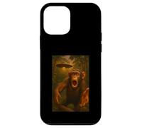 Chimpanzee UFO Selfie With Funny Alien Invasion Art Novelty Custodia per iPhone 12 mini