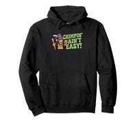 Chimpin Aint Easy Funny Chimp Occhiali da Sole Felpa con Cappuccio