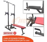 CHIN UP POWER TOWER PANCA MULTIFUNZIONE TORRE PESISTICA DIP STAZIONE FITNESS
