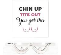 Chin Up Tits Out Boobie Ring 925 Sterling Silber Lustiger Titten Boobie Ring, Damen Schmuckringe um Dich daran zu erinnern, selbstbewusst zu bleiben, personalisierte Ringe (A, 57(18.1))