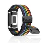 chinbersky Intrecciato Cinturini Compatibile con Fitbit Charge 6 5 Cinturino, Chiusura Magnetica Tessuto Elastico Sport Nylon Band per Donne Uomini