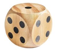 Chinchilla® Dadi in legno naturale, 6 × 6 cm, divertimento versatile per familiari e amici, materiale in legno di alta qualità, esperienza di gioco autentica in marrone, giochi da tavolo