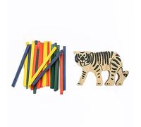 Chinchilla® Gioco di abilità Tricky Tiger | Tigre in legno | 24 bastoncini in 4 istruzioni incluse (lingua italiana non garantita) | Promuovere l'abilità e il divertimento impilabile