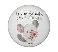 Chinchilla - Magnete rotondo con scritta "Come schön DASS es Dich gibt Geburtstag knuffiger Hamster Mouse Saluto per fidanzata