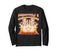 Chinchilla Pet Flames Bootleg stile anni '90 Maglia a Manica