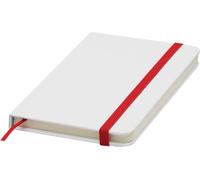 Chinchilla® Taccuino AUTHOR A6 rosso-bianco | Per conferenze e scrivania | 80 fogli a righe | 70g/m² | Elastico colorato e segnalibro integrato | Angoli arrotondati