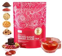 Chinese Brown Sugar Ginger Tea, Chinese Sugar Brown Ginger Tea, Black Sugar Red Ginger Tea, Red Ginseng Black Sugar Ginger Tea, Individually Wrapped (1box)