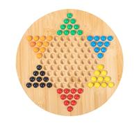 Chinese Checkers Set - 7.87x0.47 Inches Sturdy Wooden Chinese Checkers Board, Game Set with Colored Wood Chess Pieces | Strategy Puzzle Family Board Game for Boys Girls Friends Family