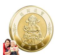 Chinese Coin - Chinese Fortune Coin | Chinese Lucky Coin | Good Luck Coin, Feng Shui Coin, May Money And Treasures Come Generously, Chinese God-Of-Wealth Lucky Coin - Good Luck Charm