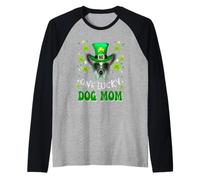 Chinese Crested Dog One Lucky Dog Mom Dogs St Patrick's Day Maglia con Maniche Raglan